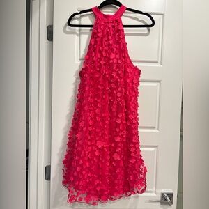 Eva Franco Vibrant Pink Textured Mini Dress